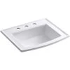 KOHLER Archer Drop-In Vitreous China Bathroom Sink in White with Overflow Drain 2 KOHLER Archer Drop-In Vitreous China Bathroom Sink in White with Overflow Drain -Bathroom Sinks Sales white kohler drop in bathroom sinks k 2356 8 0 64 1000