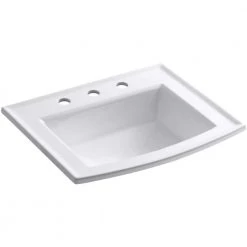 KOHLER Archer Drop-In Vitreous China Bathroom Sink in White with Overflow Drain