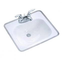 KOHLER Tahoe Drop-In Cast Iron Bathroom Sink in White with Overflow Drain