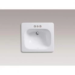 KOHLER Tahoe Drop-In Cast Iron Bathroom Sink in White with Overflow Drain 12 KOHLER Tahoe Drop-In Cast Iron Bathroom Sink in White with Overflow Drain -Bathroom Sinks Sales white kohler drop in bathroom sinks k 2895 4 0 40 1000