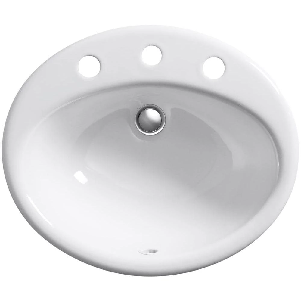 KOHLER Farmington Topmount Bathroom Sink in White with Overflow Drain 4 KOHLER Farmington Topmount Bathroom Sink in White with Overflow Drain - Image 2