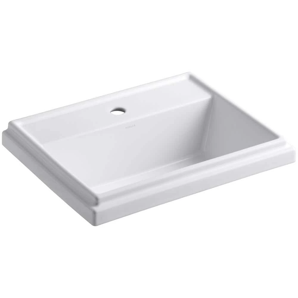 KOHLER Tresham Drop-In Vitreous China Bathroom Sink in White with Overflow Drain 3 KOHLER Tresham Drop-In Vitreous China Bathroom Sink in White with Overflow Drain