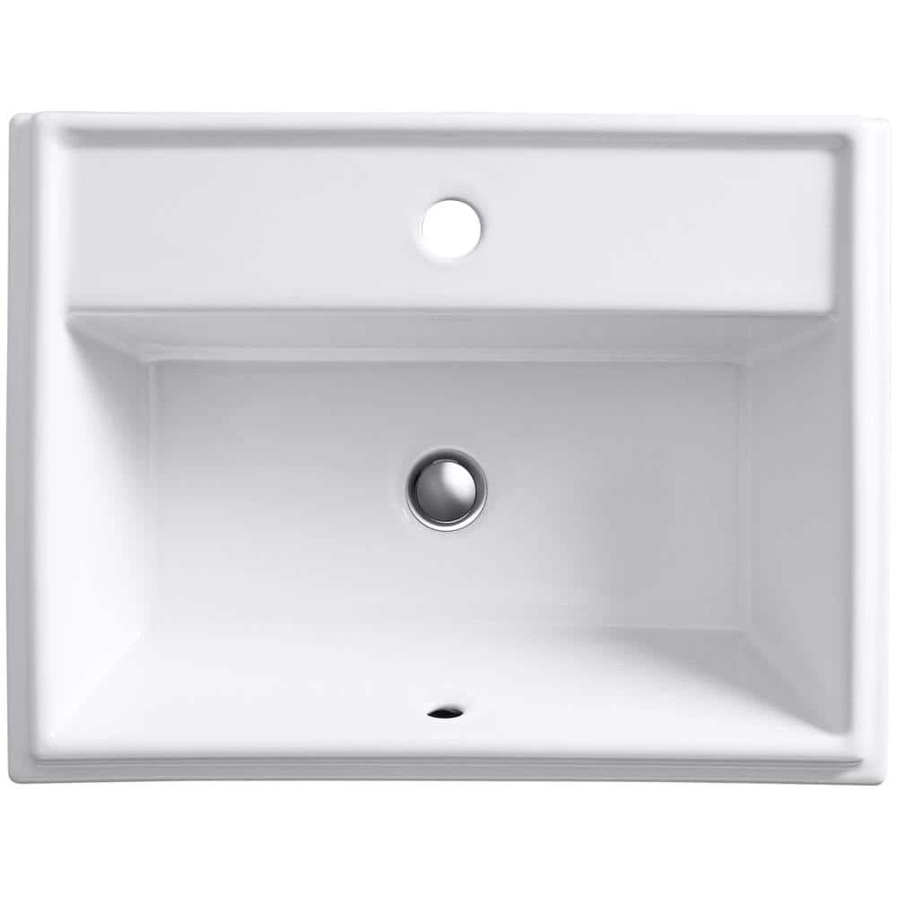 KOHLER Tresham Drop-In Vitreous China Bathroom Sink in White with Overflow Drain 4 KOHLER Tresham Drop-In Vitreous China Bathroom Sink in White with Overflow Drain - Image 2