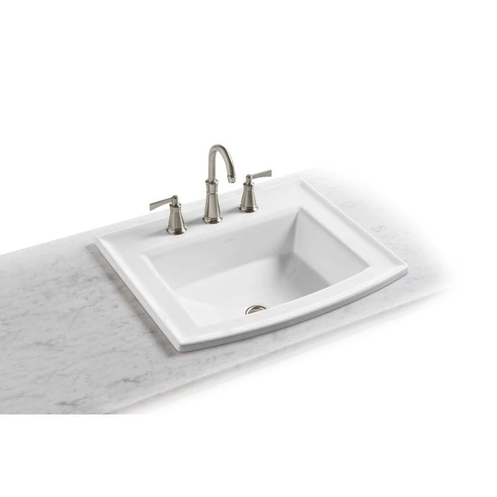 KOHLER Archer Drop-In Vitreous China Bathroom Sink in White with Overflow Drain 5 KOHLER Archer Drop-In Vitreous China Bathroom Sink in White with Overflow Drain - Image 3