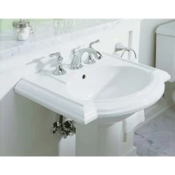 KOHLER Devonshire Vitreous China Pedestal Combo Bathroom Sink in White with Overflow Drain -Bathroom Sinks Sales white kohler pedestal sinks k 2286 8 0 1d 1000