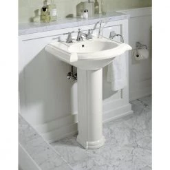 KOHLER Devonshire Vitreous China Pedestal Combo Bathroom Sink in White with Overflow Drain -Bathroom Sinks Sales white kohler pedestal sinks k 2286 8 0 a0 1000