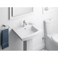 KOHLER Archer Vitreous China Pedestal Combo Bathroom Sink in White with Overflow Drain