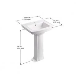 KOHLER Archer Vitreous China Pedestal Combo Bathroom Sink in White with Overflow Drain 11 KOHLER Archer Vitreous China Pedestal Combo Bathroom Sink in White with Overflow Drain -Bathroom Sinks Sales white kohler pedestal sinks k 2359 1 0 a0 1000