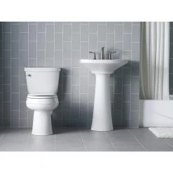 KOHLER Cimarron 8 in. Widespread Vitreous China Pedestal Combo Bathroom Sink in White with Overflow Drain -Bathroom Sinks Sales white kohler pedestal sinks k 2362 8 0 40 1000