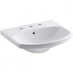 KOHLER Cimarron 3-5/8 in. Vitreous China Pedestal Sink Basin in White with Overflow Drain