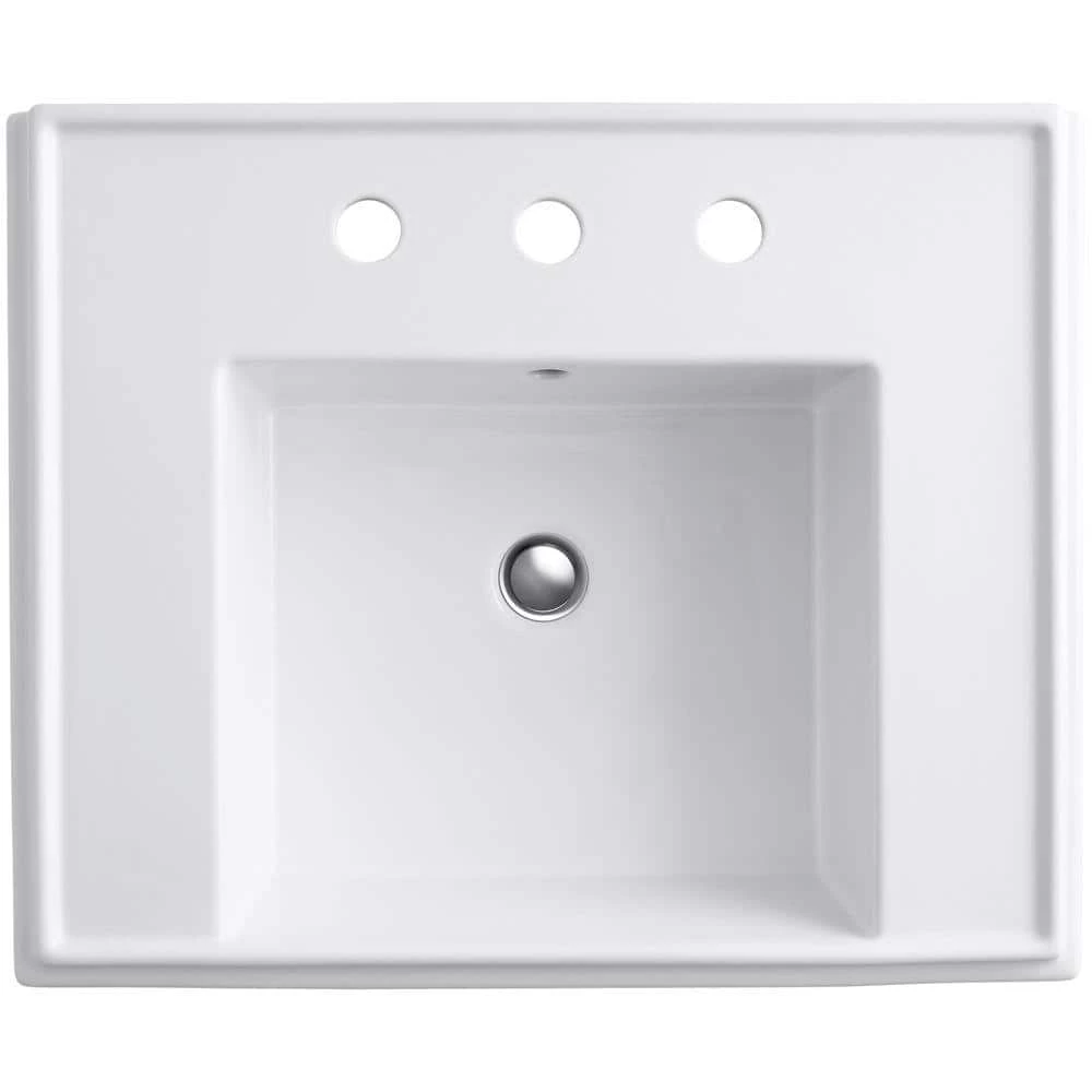 KOHLER Tresham Pedestal Combo Bathroom Sink with 8 in. Centers in White 4 KOHLER Tresham Pedestal Combo Bathroom Sink with 8 in. Centers in White - Image 2