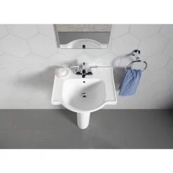 KOHLER Veer 21 in. Vitreous China Pedestal Sink Basin in White 9 KOHLER Veer 21 in. Vitreous China Pedestal Sink Basin in White -Bathroom Sinks Sales white kohler pedestal sinks k 5247 4 0 4f 1000