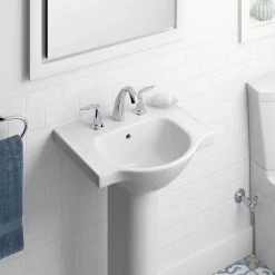 KOHLER Veer 21 in. Vitreous China Pedestal Sink Basin in White with Overflow Drain 8 KOHLER Veer 21 in. Vitreous China Pedestal Sink Basin in White with Overflow Drain -Bathroom Sinks Sales white kohler pedestal sinks k 5247 8 0 40 1000