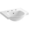 KOHLER Veer 21 in. Vitreous China Pedestal Sink Basin in White with Overflow Drain -Bathroom Sinks Sales white kohler pedestal sinks k 5247 8 0 64 1000