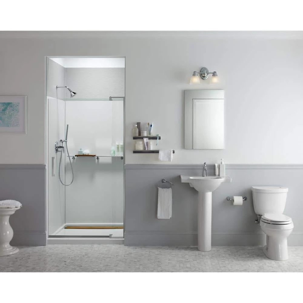KOHLER Veer 24 in. Vitreous China Pedestal Sink Basin in White with Overflow Drain 17 KOHLER Veer 24 in. Vitreous China Pedestal Sink Basin in White with Overflow Drain - Image 15