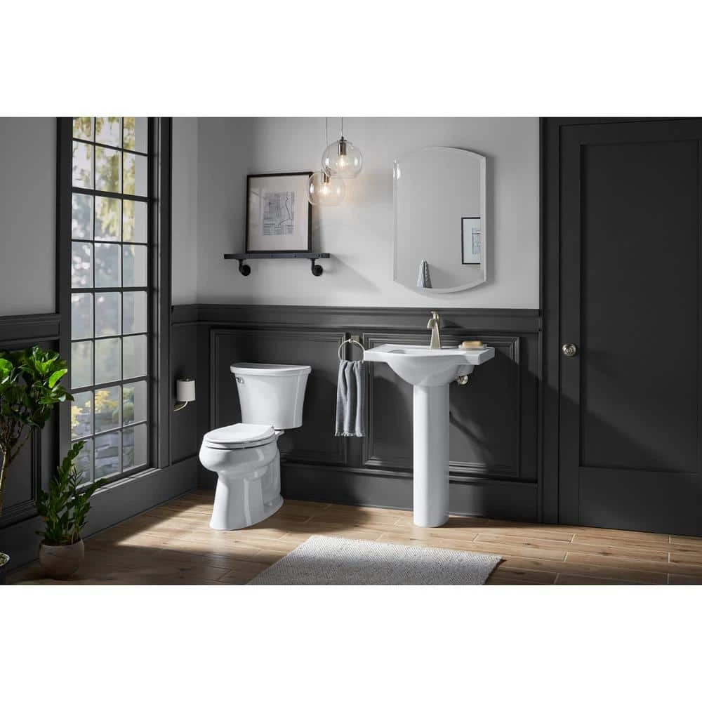 KOHLER Veer 24 in. Vitreous China Pedestal Sink Basin in White with Overflow Drain 13 KOHLER Veer 24 in. Vitreous China Pedestal Sink Basin in White with Overflow Drain - Image 11