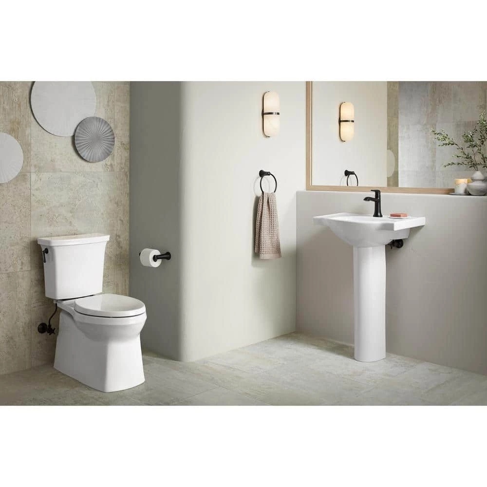 KOHLER Veer 24 in. Vitreous China Pedestal Sink Basin in White with Overflow Drain 11 KOHLER Veer 24 in. Vitreous China Pedestal Sink Basin in White with Overflow Drain - Image 9