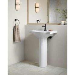 KOHLER Veer 24 in. Vitreous China Pedestal Sink Basin in White with Overflow Drain 20 KOHLER Veer 24 in. Vitreous China Pedestal Sink Basin in White with Overflow Drain -Bathroom Sinks Sales white kohler pedestal sinks k 5248 1 0 a0 1000