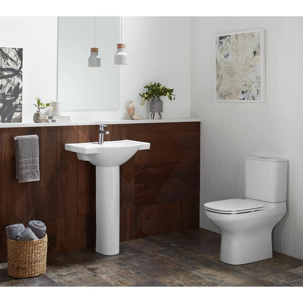 KOHLER Veer 24 in. Vitreous China Pedestal Sink Basin in White with Overflow Drain 16 KOHLER Veer 24 in. Vitreous China Pedestal Sink Basin in White with Overflow Drain - Image 14