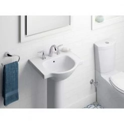 KOHLER Veer 24 in. Vitreous China Pedestal Sink Basin in White with Overflow Drain -Bathroom Sinks Sales white kohler pedestal sinks k 5248 8 0 4f 1000