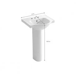 KOHLER Veer 21 in. Vitreous China Pedestal Combo Bathroom Sink in White with Overflow Drain -Bathroom Sinks Sales white kohler pedestal sinks k 5265 4 0 66 1000