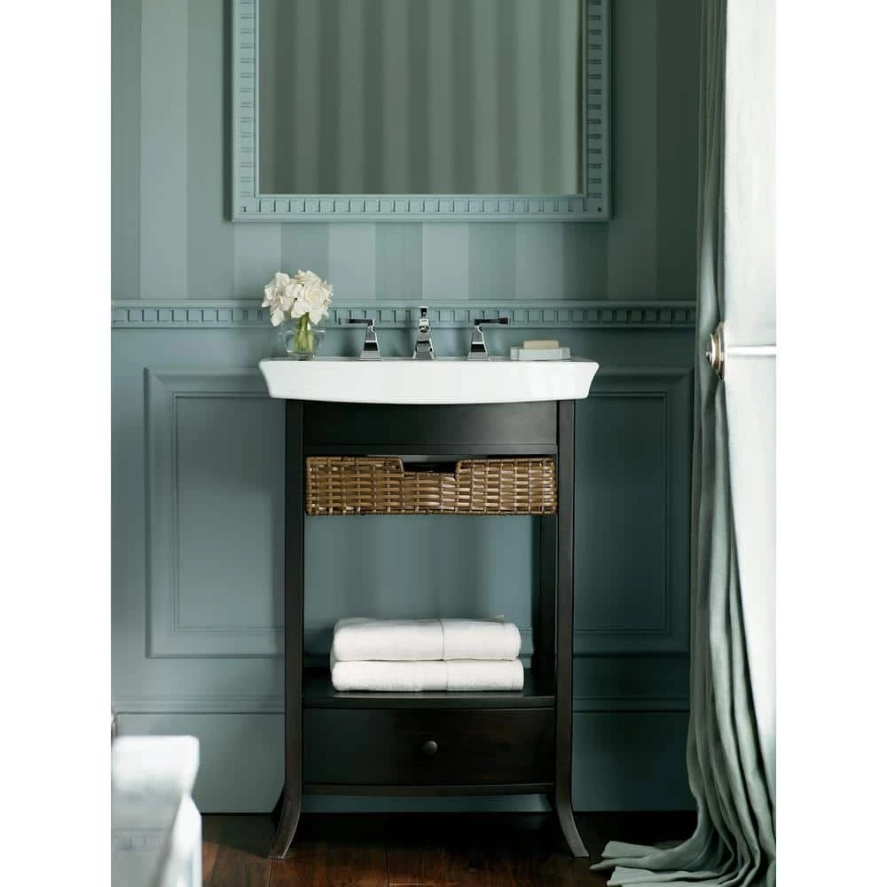 KOHLER Archer 7.87 in. Vitreous China Pedestal Sink Basin in White with Overflow Drain 12 KOHLER Archer 7.87 in. Vitreous China Pedestal Sink Basin in White with Overflow Drain - Image 10