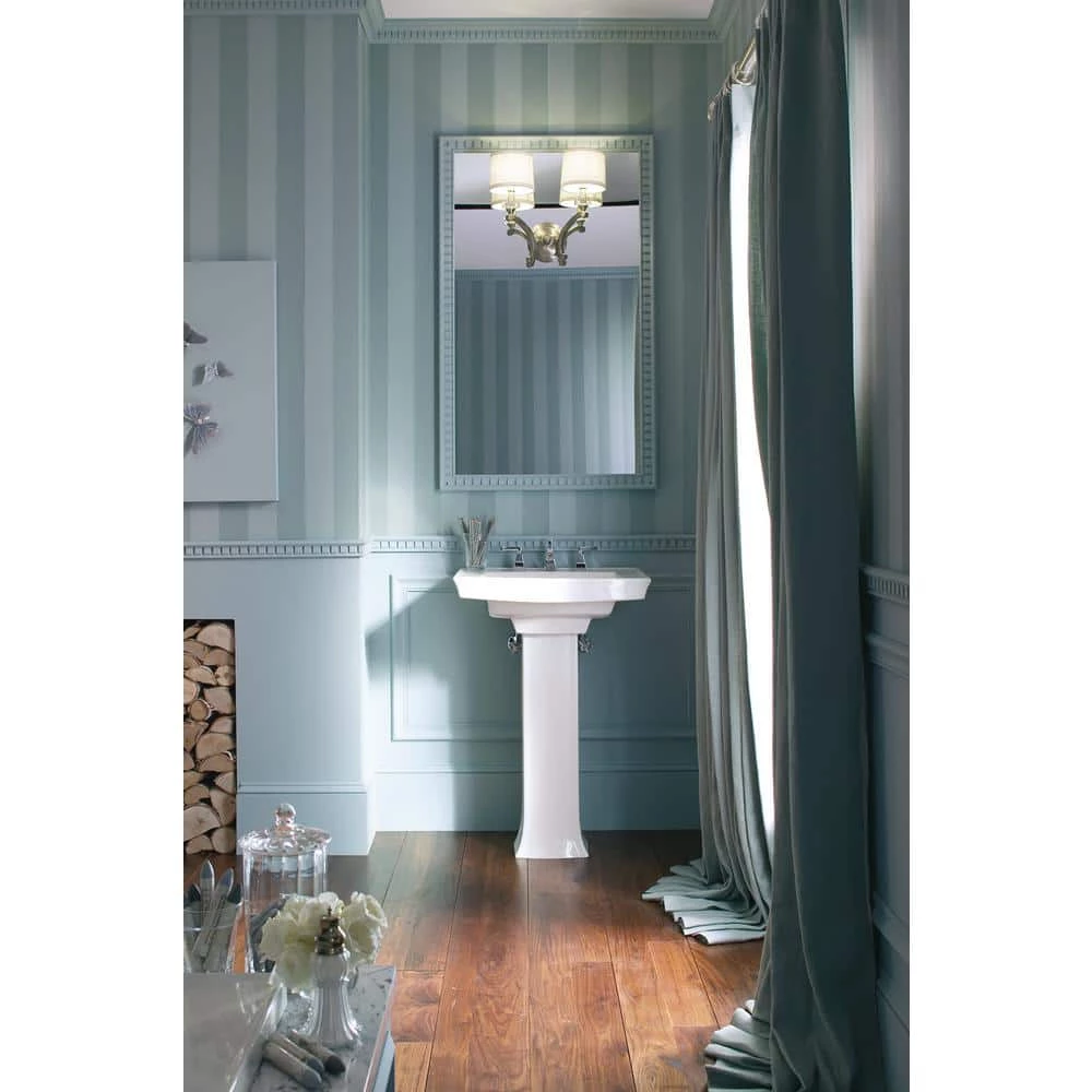 KOHLER Archer 7.87 in. Vitreous China Pedestal Sink Basin in White with Overflow Drain 11 KOHLER Archer 7.87 in. Vitreous China Pedestal Sink Basin in White with Overflow Drain - Image 9