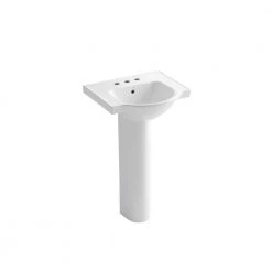 KOHLER Veer 21 in. Vitreous China Pedestal Sink Basin in White -Bathroom Sinks Sales white kohler pedestal sinks k r5247 4 0 e1 1000