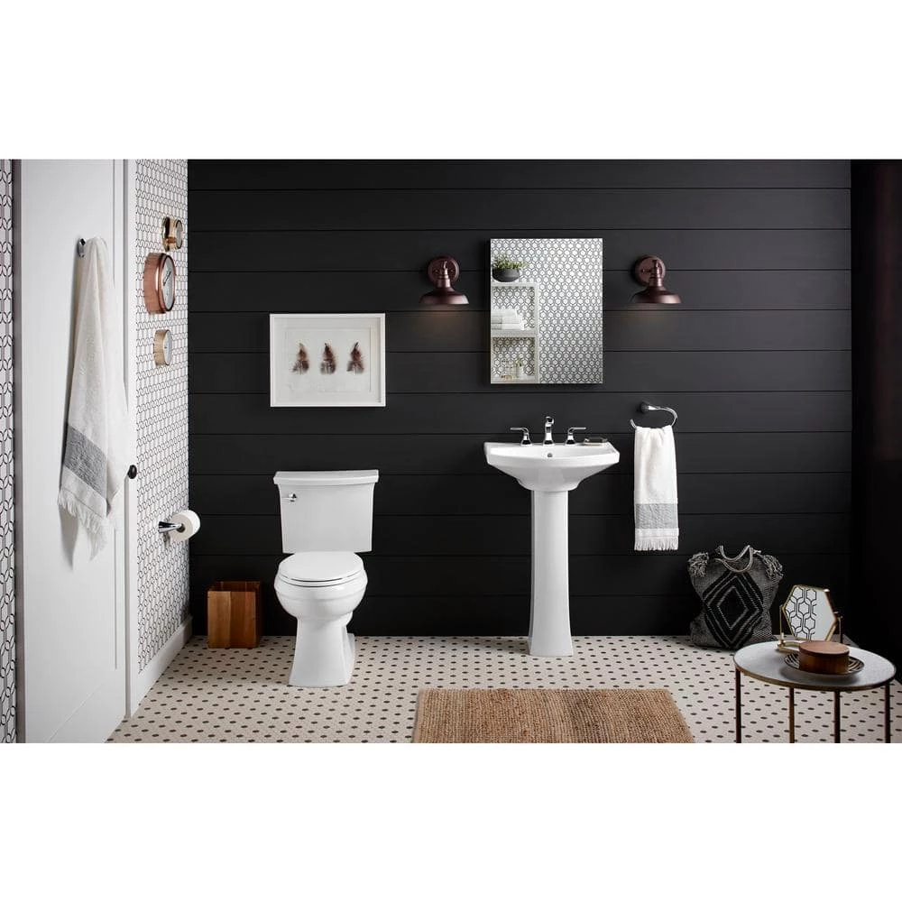 KOHLER Elmbrook 24 in. Pedestal Sink in White with 8 in. Widespread Faucet Holes 3 KOHLER Elmbrook 24 in. Pedestal Sink in White with 8 in. Widespread Faucet Holes