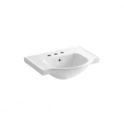KOHLER Veer 24 in. Vitreous China Pedestal Sink Basin in White
