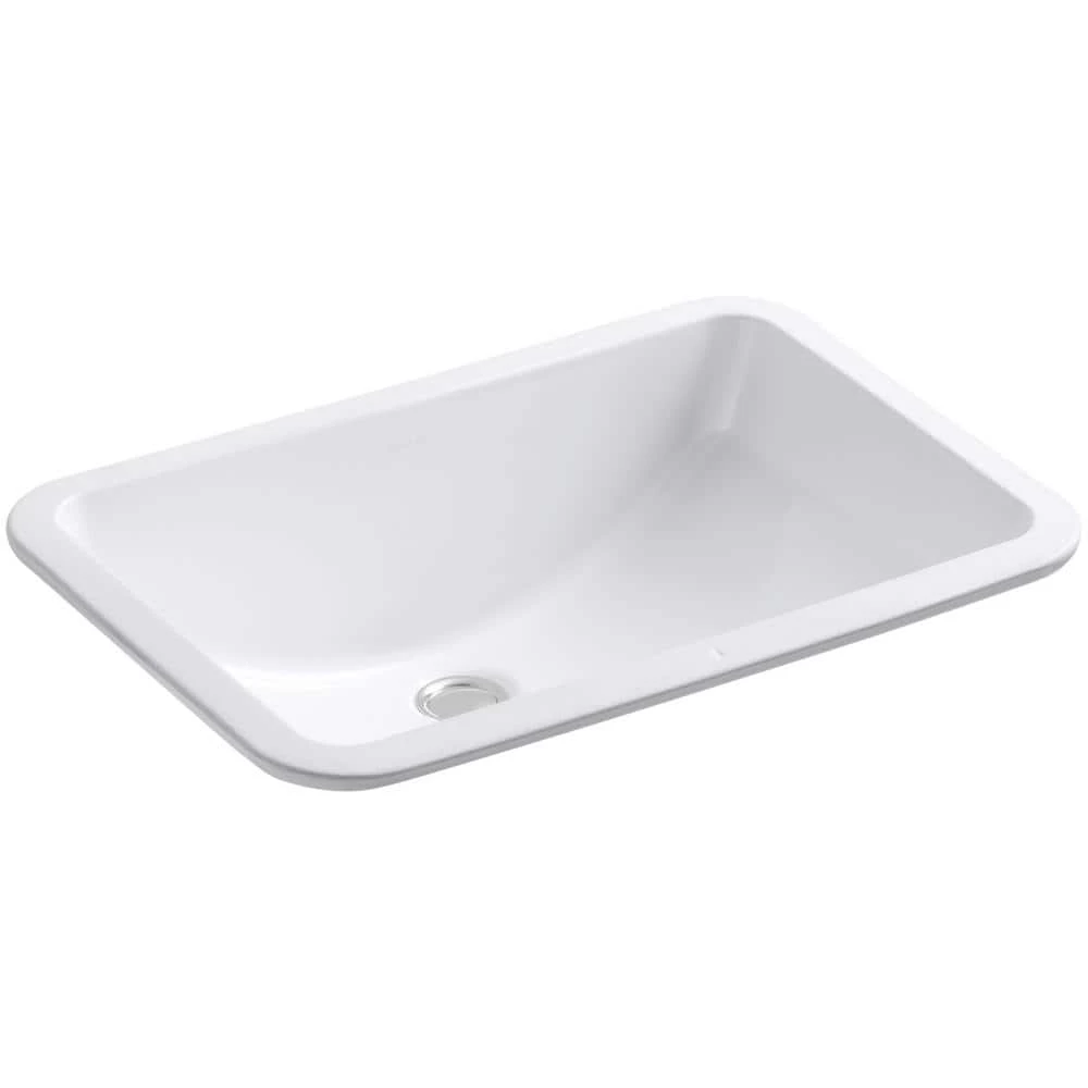 KOHLER Ladena 20 7/8" Undermount Bathroom Sink with Glazed Underside in White 3 KOHLER Ladena 20 7/8" Undermount Bathroom Sink with Glazed Underside in White