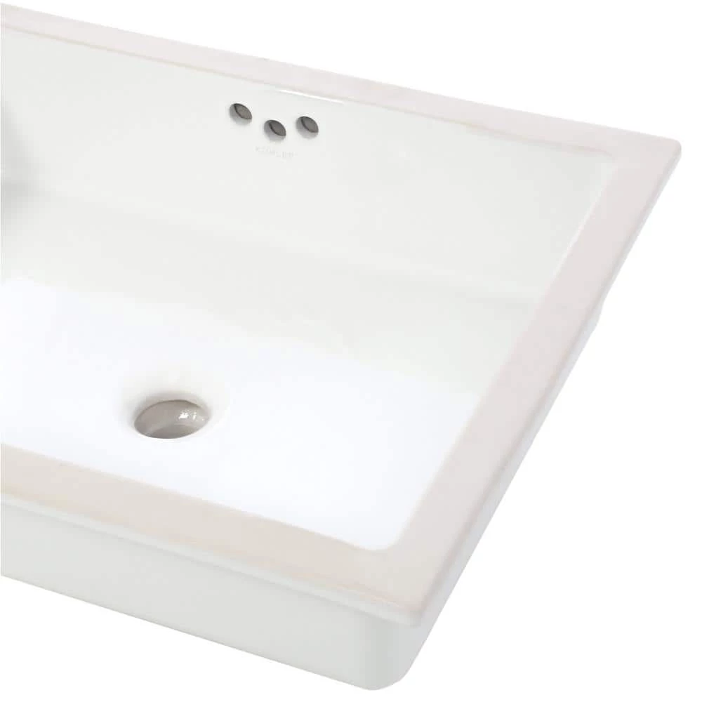 KOHLER Kathryn Vitreous China Undermount Bathroom Sink in White with Overflow Drain 5 KOHLER Kathryn Vitreous China Undermount Bathroom Sink in White with Overflow Drain - Image 3