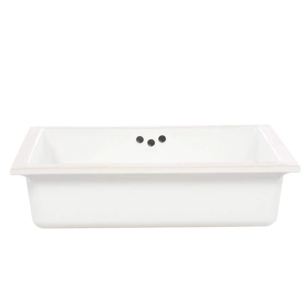 KOHLER Kathryn Vitreous China Undermount Bathroom Sink in White with Overflow Drain 6 KOHLER Kathryn Vitreous China Undermount Bathroom Sink in White with Overflow Drain - Image 4