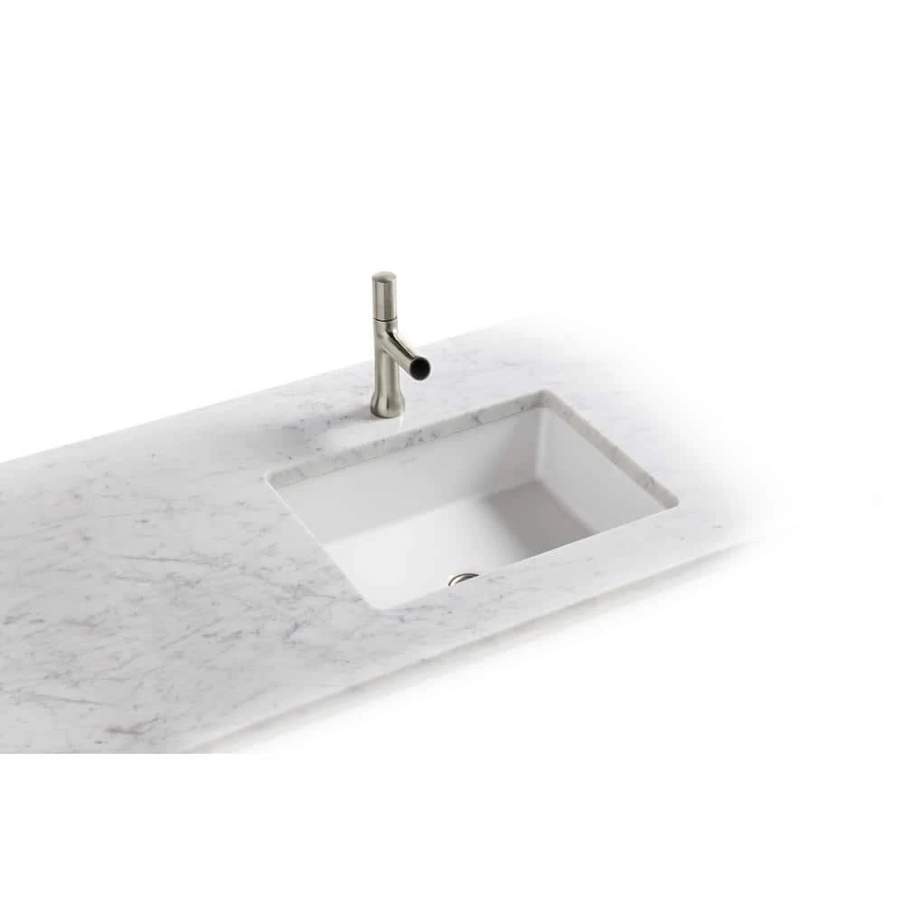 KOHLER Verticyl 19-13/16 in. Rectangle Undermount Bathroom Sink in White with Overflow Drain 11 KOHLER Verticyl 19-13/16 in. Rectangle Undermount Bathroom Sink in White with Overflow Drain - Image 9