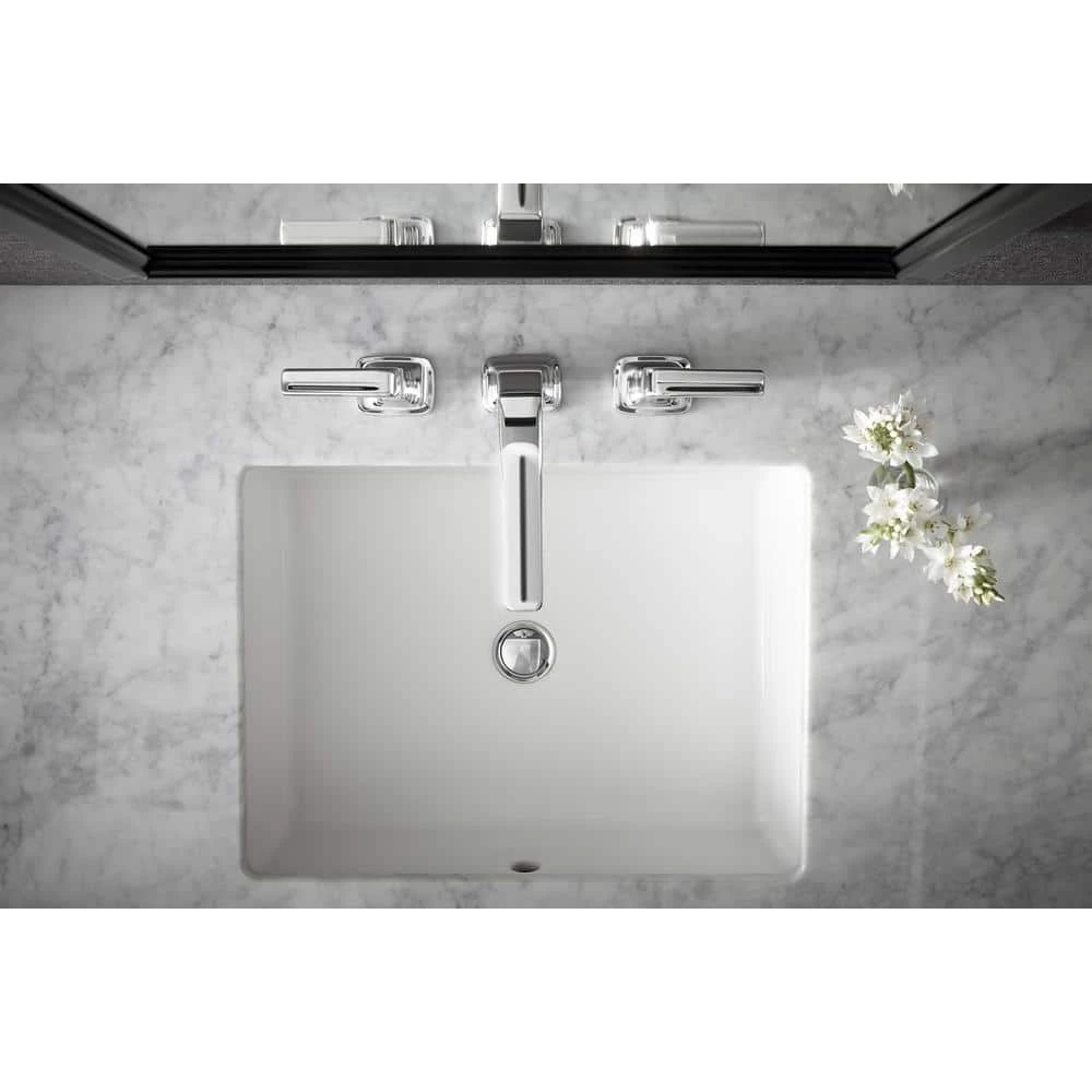 KOHLER Verticyl 19-13/16 in. Rectangle Undermount Bathroom Sink in White with Overflow Drain 8 KOHLER Verticyl 19-13/16 in. Rectangle Undermount Bathroom Sink in White with Overflow Drain - Image 6