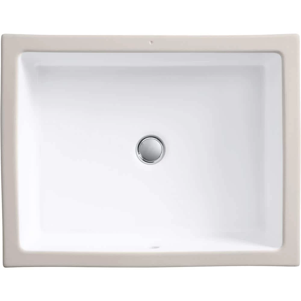 KOHLER Verticyl 19-13/16 in. Rectangle Undermount Bathroom Sink in White with Overflow Drain 14 KOHLER Verticyl 19-13/16 in. Rectangle Undermount Bathroom Sink in White with Overflow Drain - Image 12