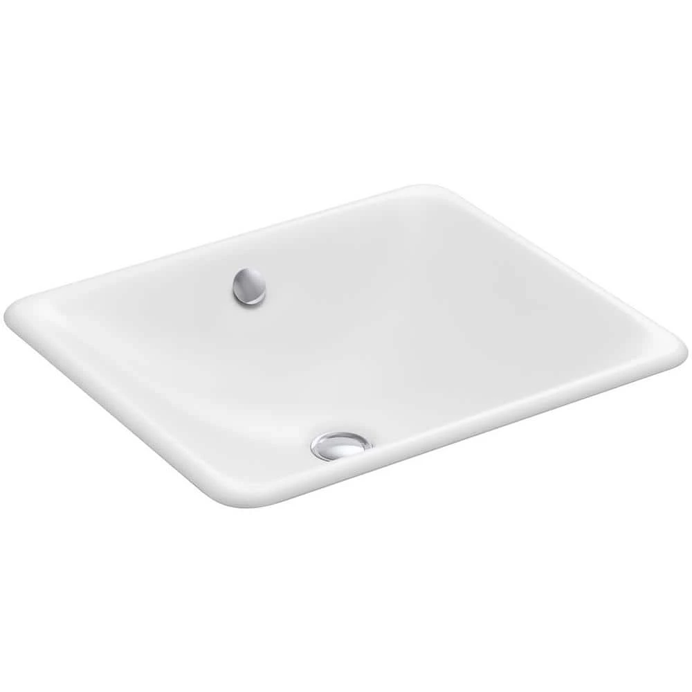 KOHLER Iron Plains Drop-In/Under-Mounted Cast Iron Bathroom Sink in White with Overflow 3 KOHLER Iron Plains Drop-In/Under-Mounted Cast Iron Bathroom Sink in White with Overflow