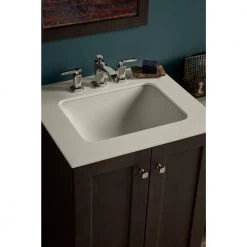 KOHLER Caxton Rectangle Undermount Bathroom Sink in White -Bathroom Sinks Sales white kohler undermount bathroom sinks k ec20000 0 a0 1000