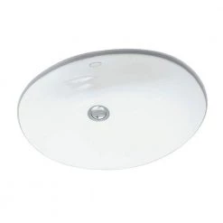 KOHLER Caxton 16-1/4 in. Oval Vitreous China Undermount Bathroom Sink in White with Overflow Drain