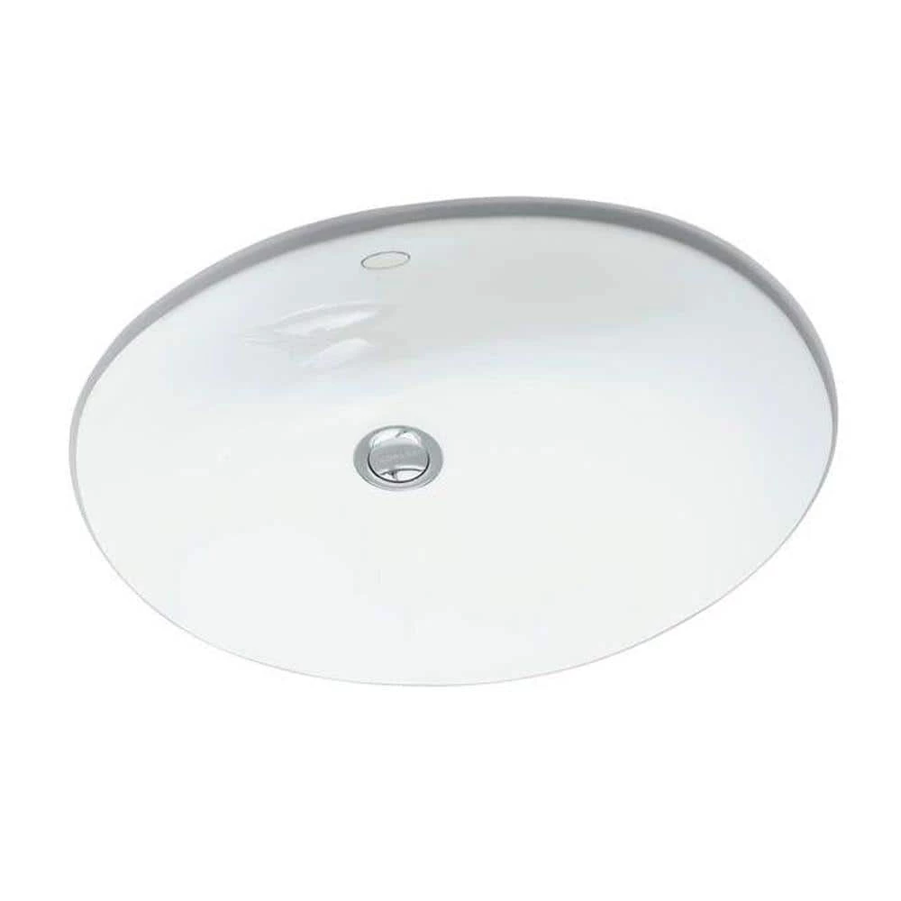 KOHLER Caxton 16-1/4 in. Oval Vitreous China Undermount Bathroom Sink in White with Overflow Drain 3 KOHLER Caxton 16-1/4 in. Oval Vitreous China Undermount Bathroom Sink in White with Overflow Drain