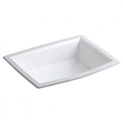 KOHLER Archer 19-7/8 in. Rectangle Undermount Bathroom Sink in White with Overflow Drain