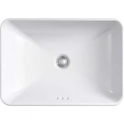 KOHLER Vox Rectangle Vitreous China Vessel Sink in White with Overflow Drain 13 KOHLER Vox Rectangle Vitreous China Vessel Sink in White with Overflow Drain -Bathroom Sinks Sales white kohler vessel sinks k 5373 0 1f 1000