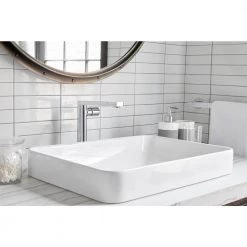 KOHLER Vox Rectangle Vitreous China Vessel Sink in White with Overflow Drain 14 KOHLER Vox Rectangle Vitreous China Vessel Sink in White with Overflow Drain -Bathroom Sinks Sales white kohler vessel sinks k 5373 0 44 1000