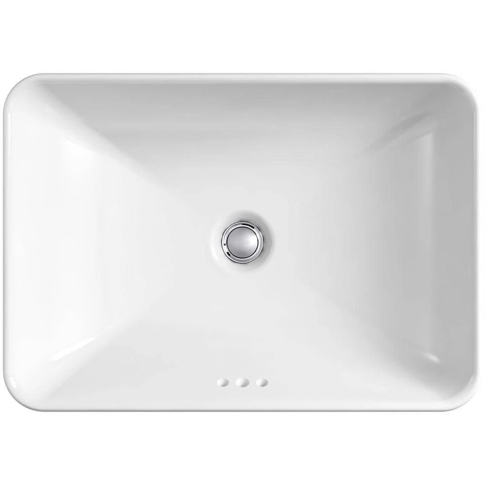 KOHLER Vox Rectangle Vitreous China Vessel Sink in White with Overflow Drain 4 KOHLER Vox Rectangle Vitreous China Vessel Sink in White with Overflow Drain - Image 2