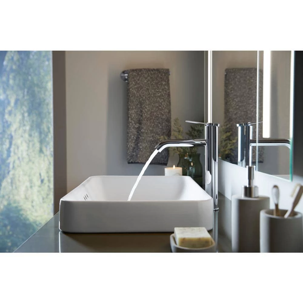 KOHLER Vox Rectangle Vitreous China Vessel Sink in White with Overflow Drain 8 KOHLER Vox Rectangle Vitreous China Vessel Sink in White with Overflow Drain - Image 6