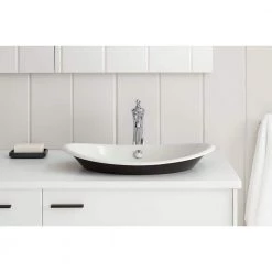 KOHLER Iron Plains Vessel Cast Iron Bathroom Sink in White with Painted Underside and Overflow -Bathroom Sinks Sales white kohler vessel sinks k 5403 w 0 1d 1000