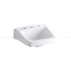 KOHLER Chesapeake Wall-Mounted Vitreous China Bathroom Sink in White with Overflow Drain
