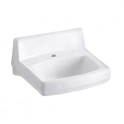 KOHLER Greenwich Wall-Mount Vitreous China Bathroom Sink in White with Overflow Drain