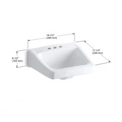 KOHLER Soho Wall-Mount Vitreous China Bathroom Sink in White with Overflow Drain 7 KOHLER Soho Wall-Mount Vitreous China Bathroom Sink in White with Overflow Drain -Bathroom Sinks Sales white kohler wall mount sinks k 2053 0 40 1000