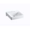 KOHLER Soho Wall-Mount Vitreous China Bathroom Sink in White with Overflow Drain 1 KOHLER Soho Wall-Mount Vitreous China Bathroom Sink in White with Overflow Drain -Bathroom Sinks Sales white kohler wall mount sinks k 2054 0 64 1000